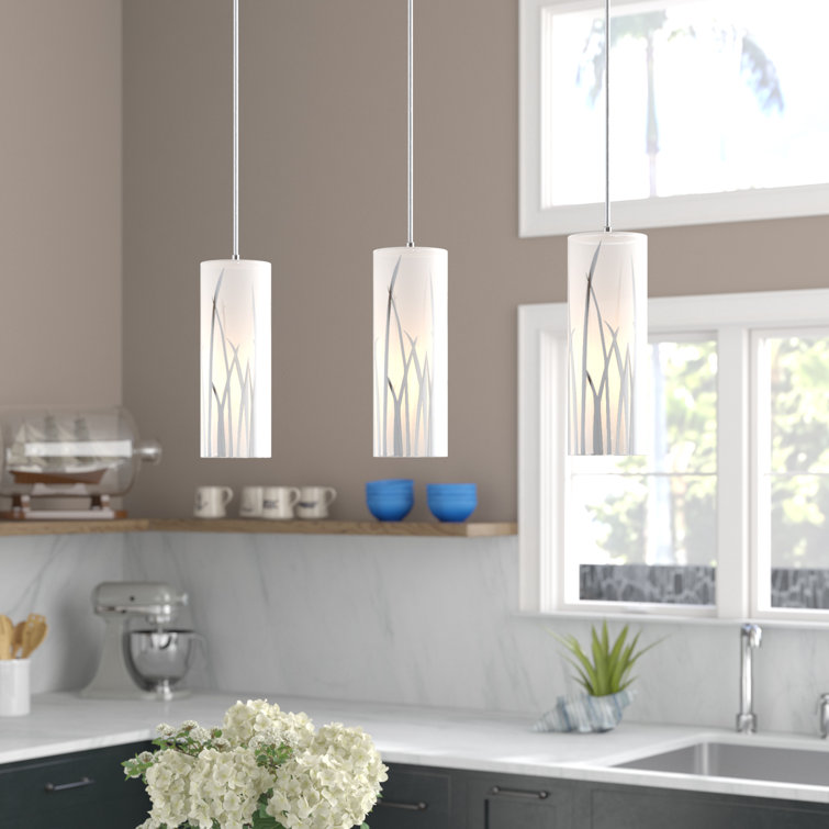 Beachcrest Home Mishti 3 - Light Kitchen Island Cylinder Pendant ...